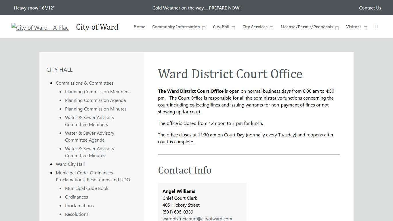 Ward District Court Office City of Ward