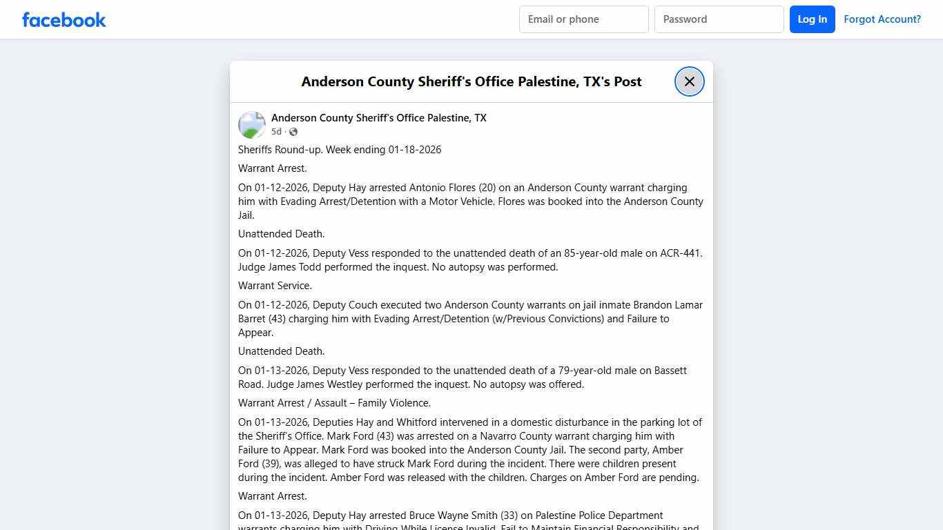 Sheriffs... - Anderson County Sheriff's Office Palestine, TX Facebook